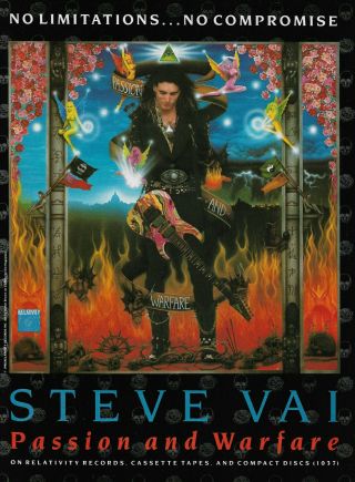 Steve Vai Ibanez Passion And Warfare 1990 8x11 Promo Poster Ad