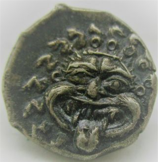 Ancient Greek Ar Silver Hemidrachm Coin Apollonia Pontika Gorgon Head