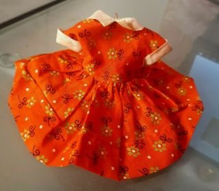 Vintage 8 " Sandra Sue Richwood Red Floral Print Doll Dress Rare Hard To Find