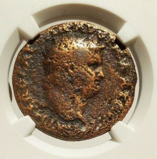Ngc Authenticated Nero Ad 54 - 68 Ae As Lugdunum Rv Victory W Sheild.  Coin