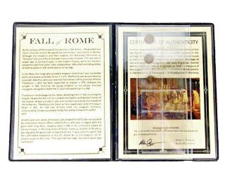 Fall Of Rome Four Coins Of The Late Roman Empire Album,  Story And Certificate