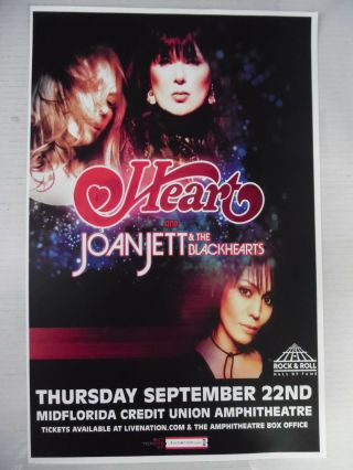 Heart And Joan Jett & The Blackhearts [concert Poster] 11 X 17