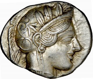 Athens Athena Owl Tetradrachm ca.  465 - 454 BC Ancient Greek Attica NGC AU 5/5 4/5 3