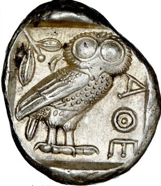 Athens Athena Owl Tetradrachm ca.  465 - 454 BC Ancient Greek Attica NGC AU 5/5 4/5 4
