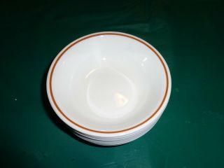 Set Of 7 Corelle Harvest Home Wheat Brown Rimmed Berry Bowls