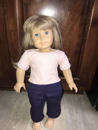 18 " American Girl Doll - Long Blonde Hair W/ Bangs,  Blue Eyes Vguc