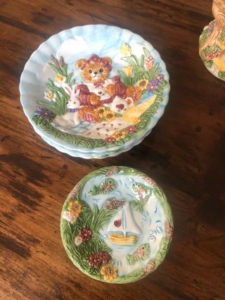 Mercuries Teddy Bear 25 piece Hand Painted Ceramic Children ' s tea set,  Adorable 3