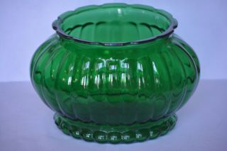 Vintage Emerald Green Glass Planter Bowl Scalloped Rim Alr Co R - 19 - 1970s