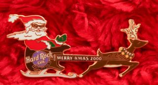 Hard Rock Cafe Pin Makati Santa Clause Christmas Hat Lapel Guitar Philippines