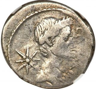 49 - 44 Bc Roman Julius Caesar Ar Denarius (19mm,  3.  24 Gm,  4h) Ngc Vf 2/5,  3/5