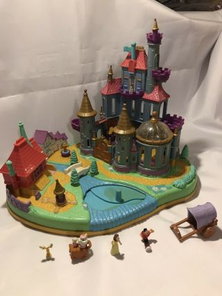 Polly Pocket Disney Beauty And The Beast Magical Castle And Figures 1997