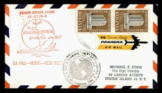 Dr Who 1964 Bolivia First Flight Panagra Pan Am La Paz To Miami Fl C216966