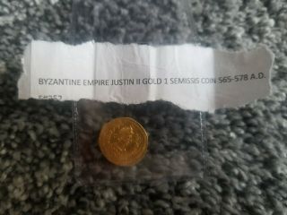Byzantine Empire Justin Ii Gold Semissis