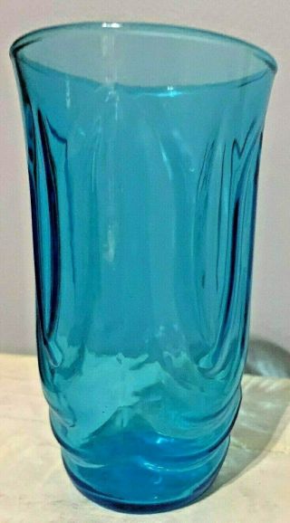Vintage Anchor Hocking (laser Blue) Colonial Tulip Old Fashioned Glass