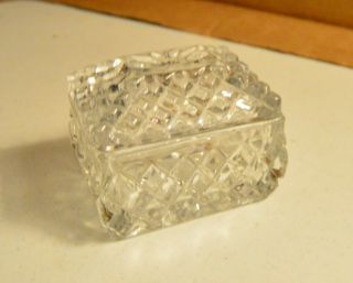 Vintage Mini Crystal Dish Trinket Box With Lid Approx 2 - 3/4 " Long