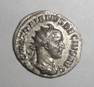 Ancient Roman - Trajan Decius.  249 - 251 AD.  AR Antoninianus.  Dacia 2