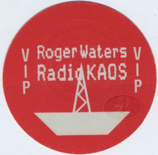 Roger Waters 1987 Radio Kaos Tour Backstage Pass Vip Pink Floyd
