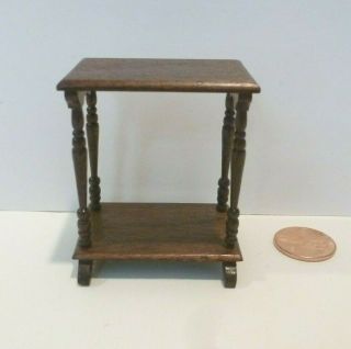 J.  Chapman Dollhouse Miniature Table With Lower Shelf