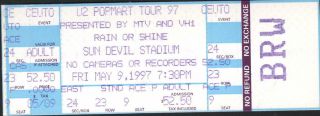 U2 Popmart Tour Full Concert Ticket Sun Devil Stadium Phoenix,  Az 5/9/97