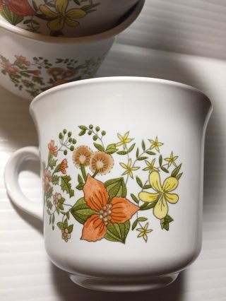 Vintage Corelle Corning Ware Indian Summer Set Of 4 Coffee Tea Cups Mugs