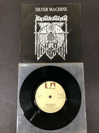 Hawkwind Silver Machine Black Picture Sleeve 1972 Lemmy Liberty Records