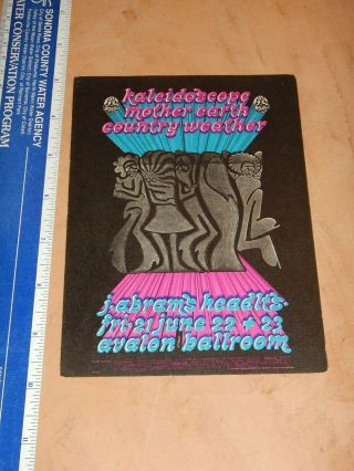 1968 Kaleidoscope Family Dog Avalon Concert Postcard Handbill Fd - 124 P Lofthouse