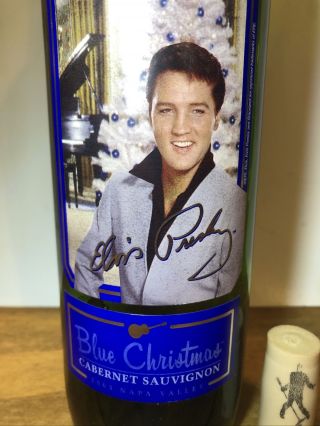 Blue Christmas Elvis Presley 2003 Graceland Cellar Wine Bottle Epe Cabernet Cork