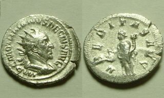 Rare Ancient Roman Silver Coin Antoninianus Trajan Decius 249ad Uberitas