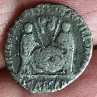 Augustus,  Silver Denarius Lugdunum,  8 - 7 BC.  Gaius and Lucius Caesars 2