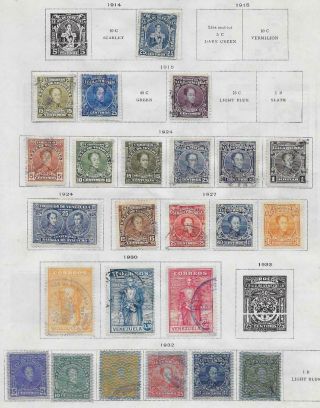 24 Venezuela Stamps From Quality Old Antique Album 1914 - 1932
