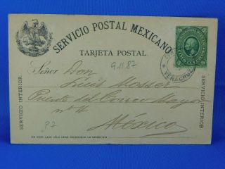 Mexico Postal Stationery 1887 Veracruz Servicio Postal Mexicano [s11/76]