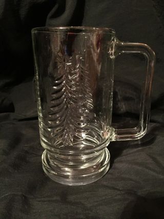 Vintage Christmas Glass Tree Crystal Beer Mug Stein
