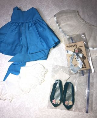 20” Vintage Mattel Chatty Cathy Party Blue Dress & Shoes & Tag C3