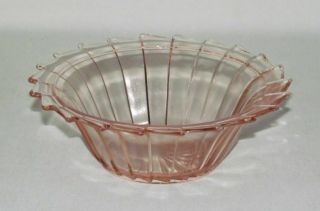 Jeannette Glass Co.  Sierra " Pinwheel " Pink Cereal Bowl