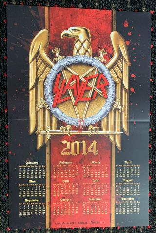 Slayer Eagle 11x17 Promo Poster Calendar Thrash Metal Nuclear Blast 2014
