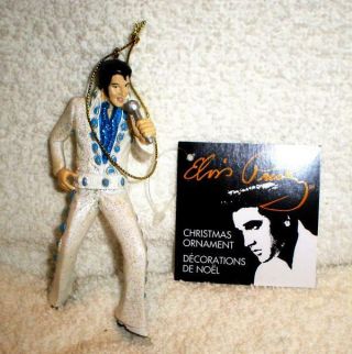 Elvis Presley White Concho Christmas Ornament W Tag