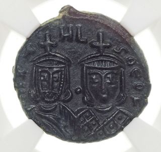 Michael Ii The Amorian,  With Theophilus.  820 - 829.  Æ Follis,  Syracuse,  Ngc Ch Au