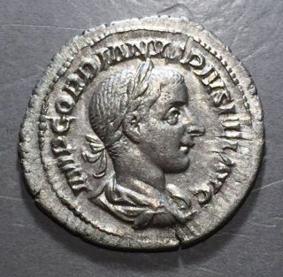 Ancient Rome Gordian Iii 238 - 244 Ad Silver Denarius Rome A172