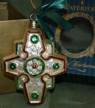 Waterford Crystal Holiday Heirlooms Regal Celtic Cross Ornament W/box