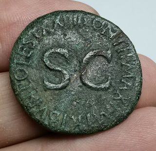 Rare Ancient Roman Imperial Tiberius Bronze As 14 - 37 Ad See Picture