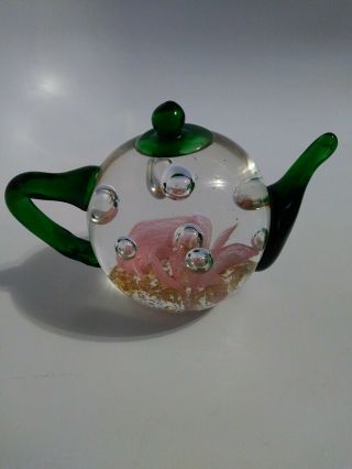 Dynasty Gallery Glass Paperweight Teapot - from Heirloom Collectables 3