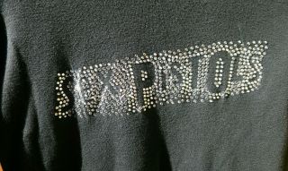 Glittering Zipper Sleeve Sex Pistols Vintage Ladies Black Long Sleeve Shirt