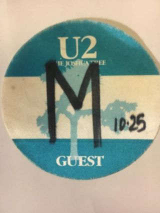 U2 The Joshua Tree World Concert Tour Backstage Stage Pass Vintage Collectible