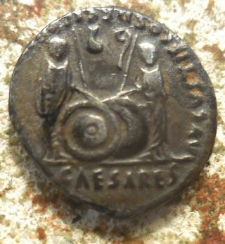 Sharp Vf Augustus,  Silver Denarius Lugdunum,  8 - 7 Bc.  Gaius And Lucius Caesars