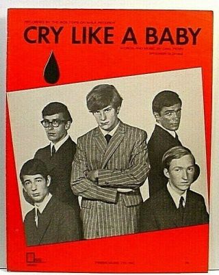 Box Tops - Cry Like A Baby - 8 - 1/2 " X 11 " - 1968 Sheet Music W/b,  W Photo,  Tabs