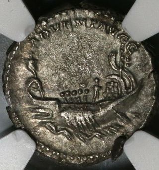 202 Ngc Au Caracalla Roman Empire Denarius War Galley Historic Silver (20042001c
