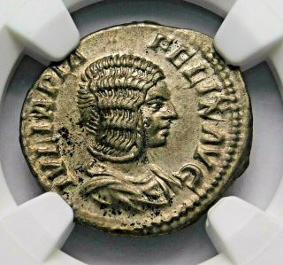 Ngc Au Julia Domna Denarius Mother Of Caracalla / Geta Ancient Roman Silver Coin