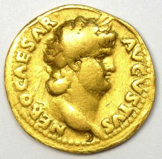 Ancient Roman Nero AV Aureus Gold Coin 54 - 68 AD - VF Details (Very Fine) - Rare 3
