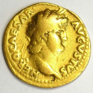 Ancient Roman Nero AV Aureus Gold Coin 54 - 68 AD - VF Details (Very Fine) - Rare 5