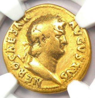 Ancient Roman Nero Av Aureus Gold Coin 54 - 68 Ad - Certified Ngc Fine - Rare